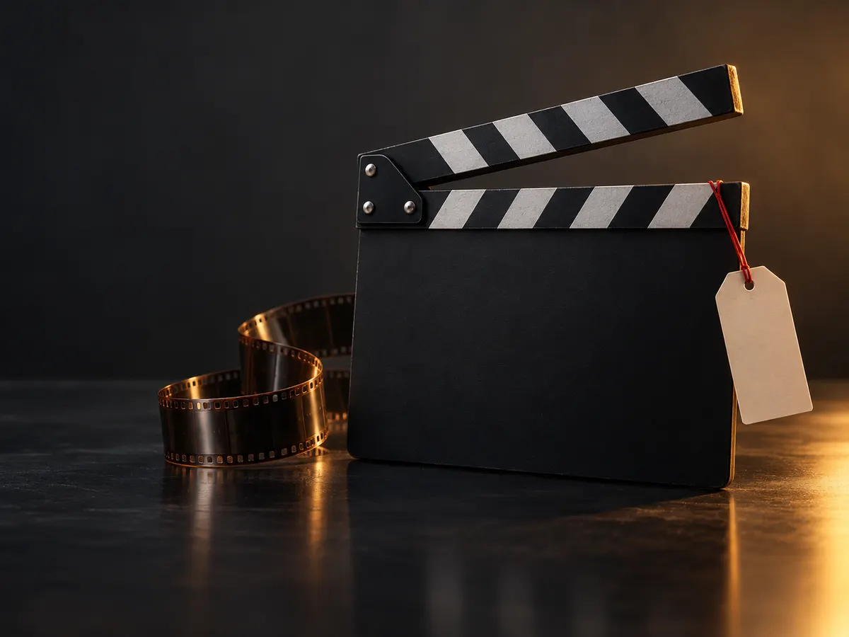 Film clapperboard and film strip with a sale tag, illustrating the Seedance 2.0 Black Friday deal